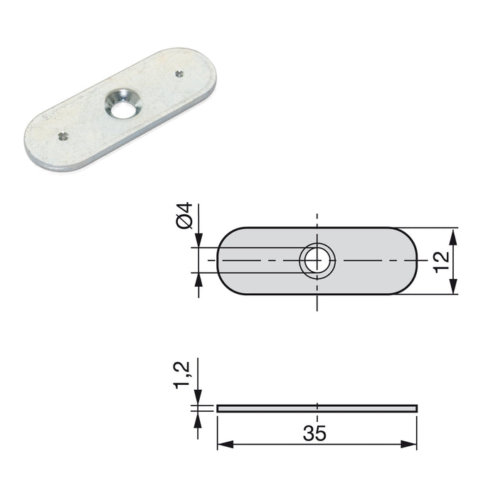 Kit von 20 Magnet-Druckverschluss, Stahl Kunststoff, Weiß