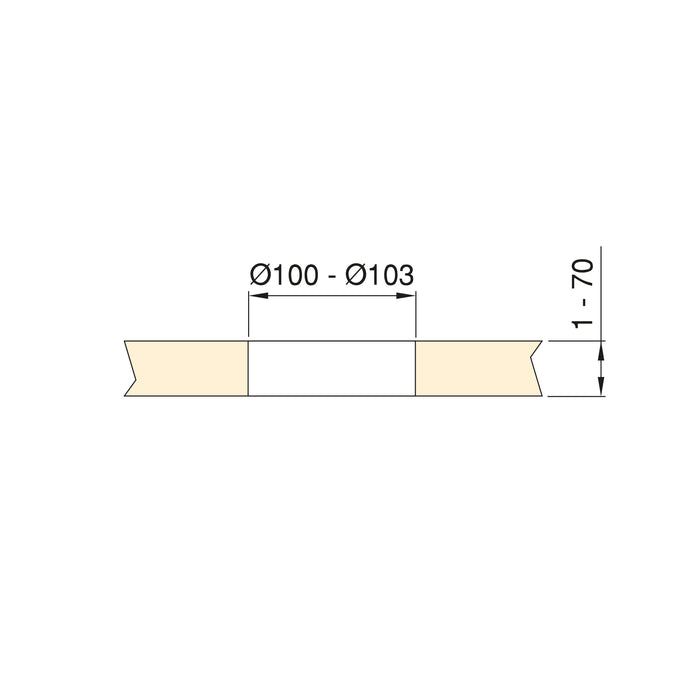 Vertikal Push abnehmbare Mehrfachsteckdose durchmesser 100mm, 3 Schuko-Stecker, 1 USB Typ A, 1 USB Typ C, Stahl Kunststoff, Schwarz