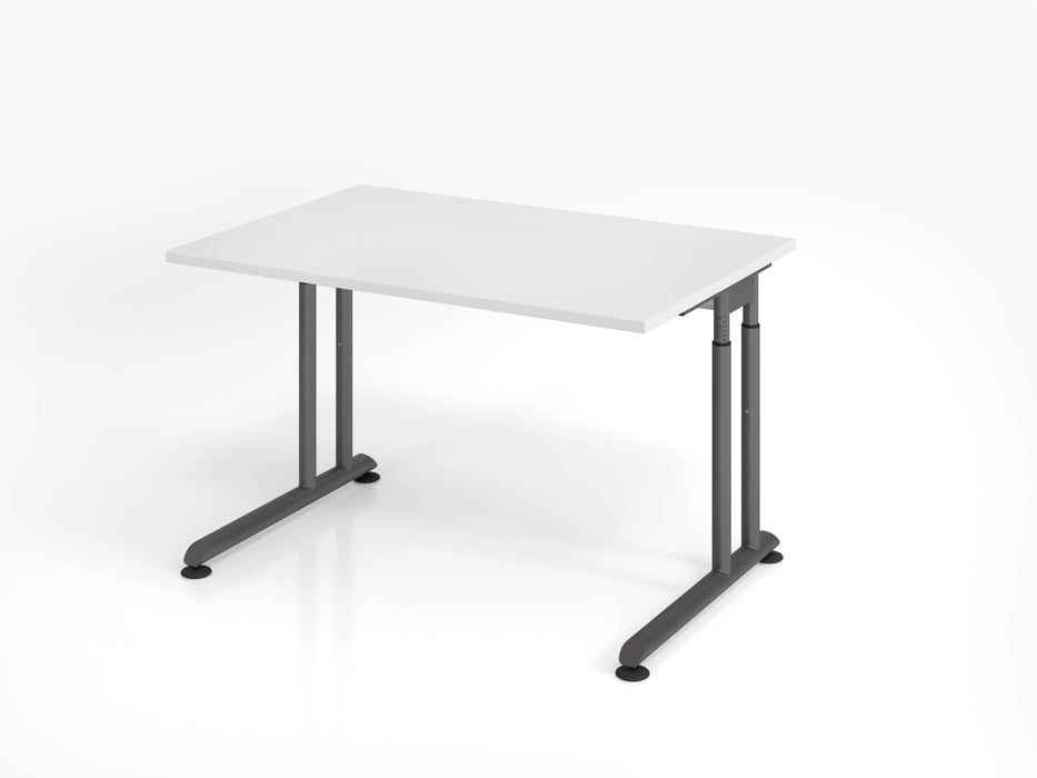 Hammerbacher | Schreibtisch C-Fuß 120x80cm Weiß / Graphit