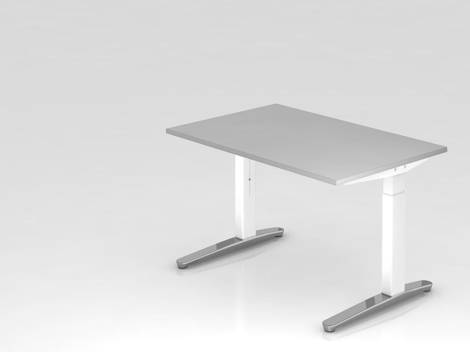 Hammerbacher | Schreibtisch C-Fuß 120x80cm Grau / Weiß