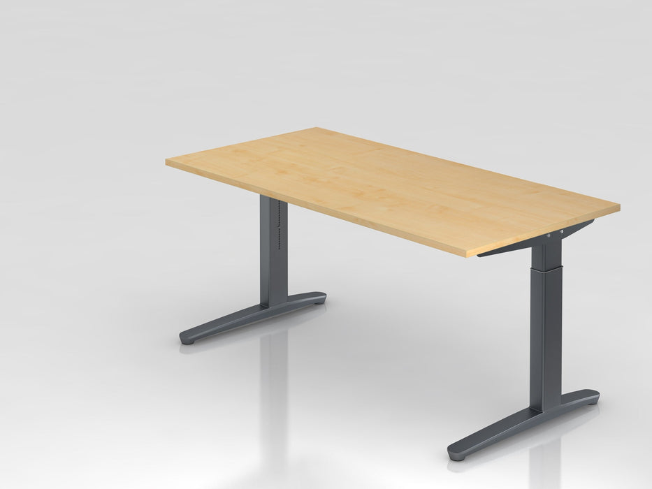 Hammerbacher | Schreibtisch C-Fuß 160x80cm Ahorn / Graphit