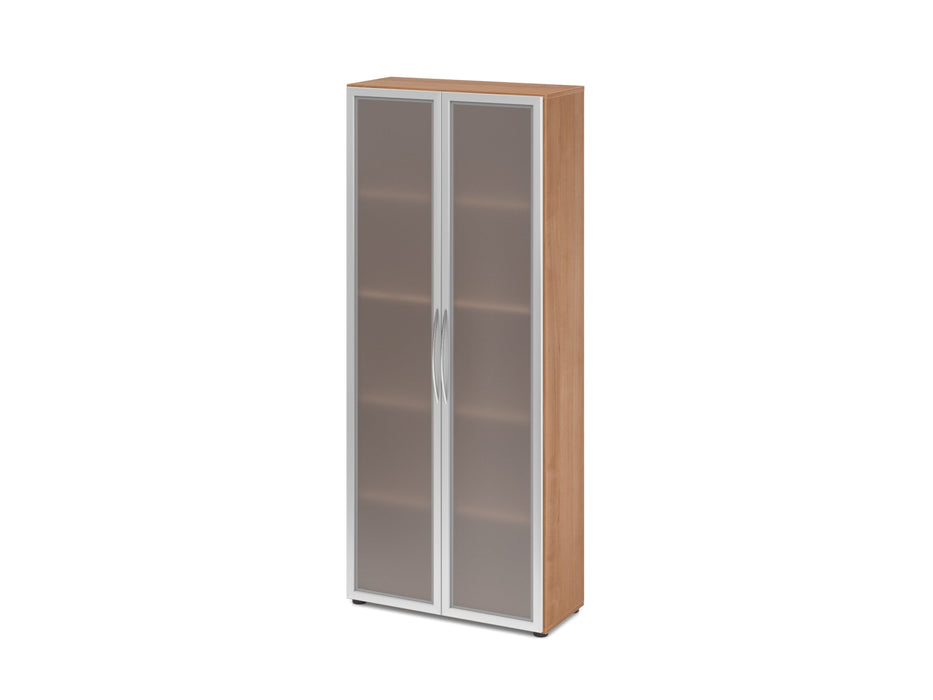 Hammerbacher | Glastürenschrank 5OH 34, 6cm tief BM Nussbaum