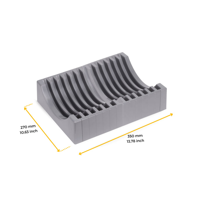Lot Tellerorganisator Möbel, Kapazität 13 Teller, Kunststoff, Grau