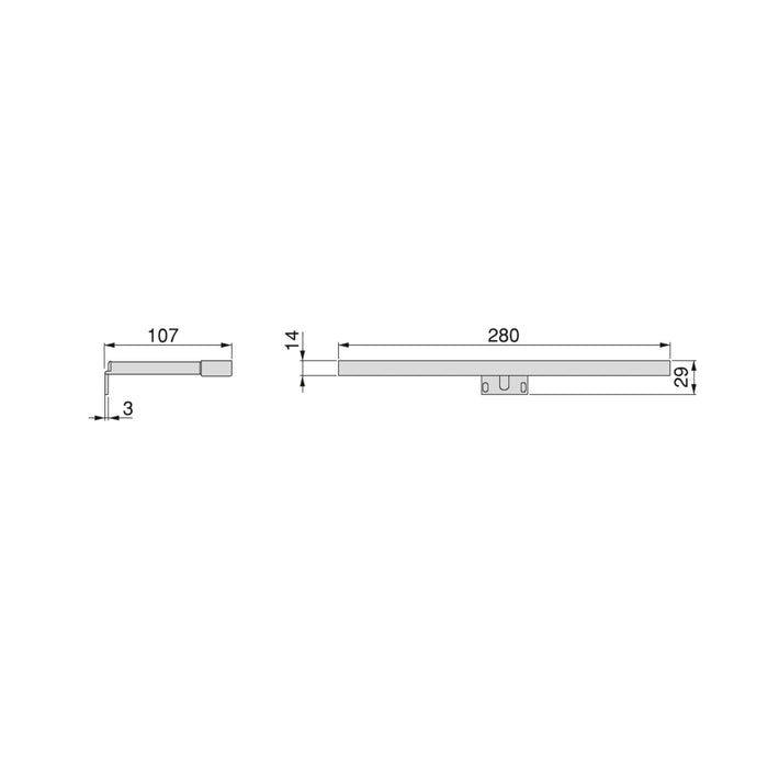 LED-Strahler Leo Badezimmerspiegel (AC 230V 50Hz), ohne Konverter, L280mm, kaltweißes Licht 5.700K, Kunststoff, Schwarz lackiert