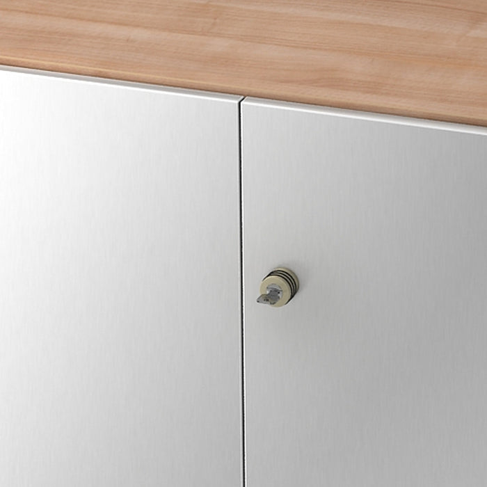 Hammerbacher | Schrank 3OH mit Sockelbl. SG Nussbaum / Silber