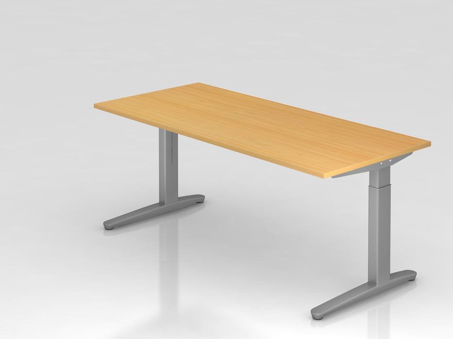 Hammerbacher | Schreibtisch C-Fuß 180x80cm Buche / Silber