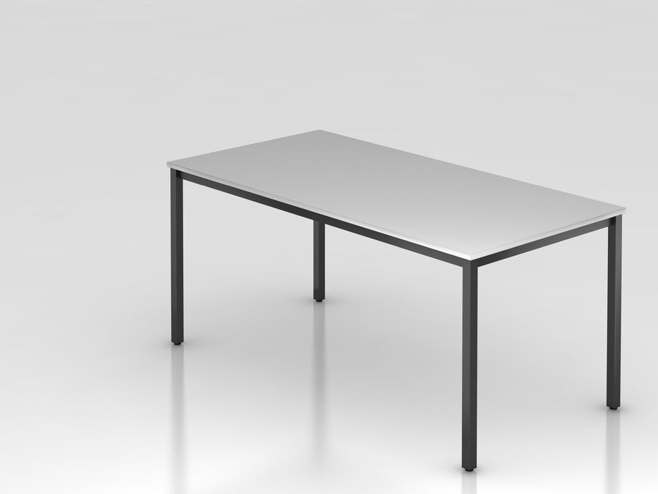 Hammerbacher | Besprechungstisch 160x80cm Grau / Schwarz eckig