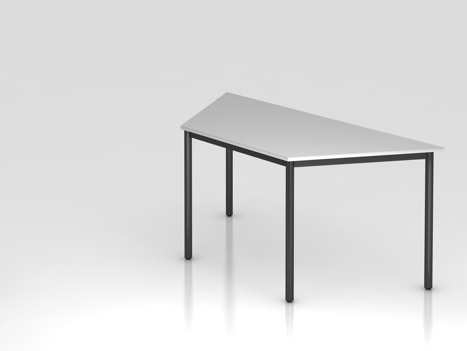 Hammerbacher | Trapeztisch Rundfuß 160x69cm Grau / Schwarz