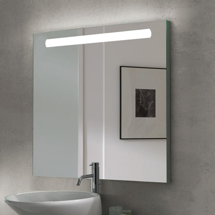 Badezimmerspiegel Pegasus LED-Frontbeleuchtung, rechteckig 600x700mm, AC 230V 50Hz, 6W, Aluminium Glas