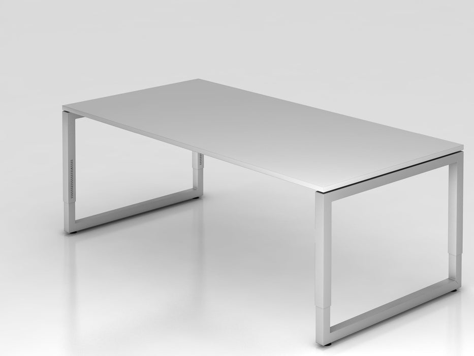 Hammerbacher | Schreibtisch O-Fuß eckig 200x100cm Grau