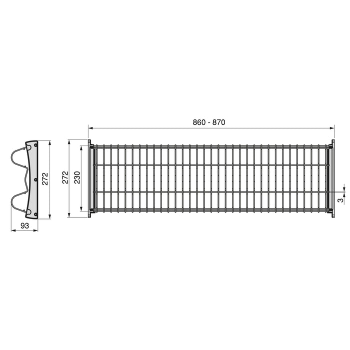 Abtropfgestell Suprastar hohe Module, 900, Grau metallic, Stahl