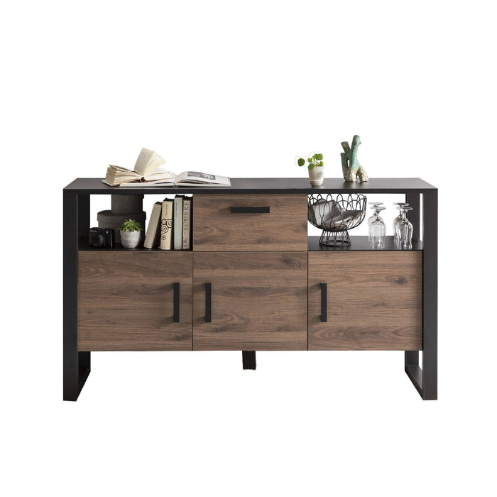 Hometrend | NORDI 084 Sideboard | Dekor Okapi Nuss / Schwarz-Okapi Nuss