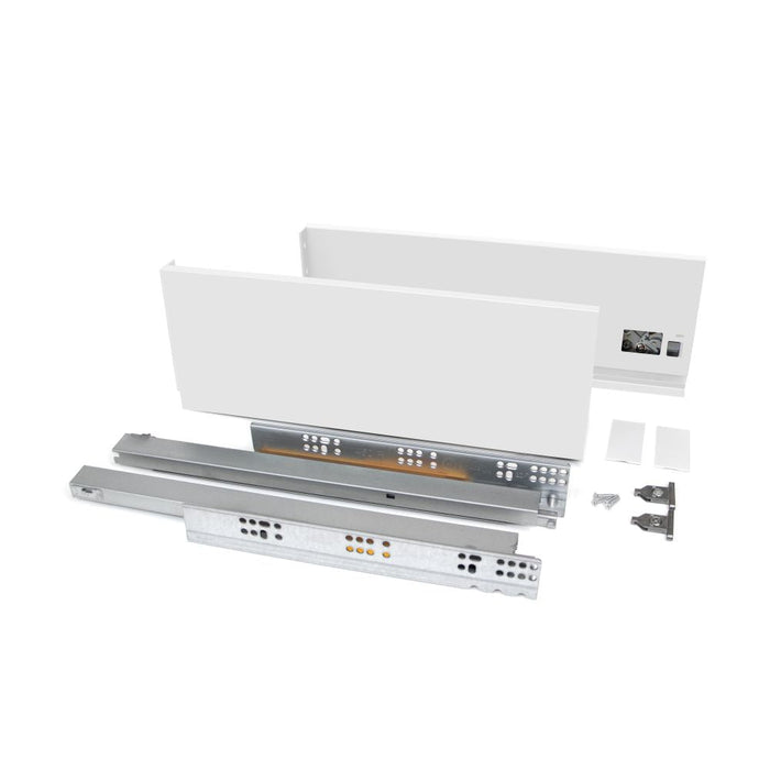 Aussenschublade Vertex 40Kg H 131mm, T 400mm, Stahl, Weiß lackiert