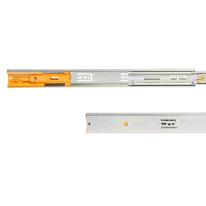 Satz kugelgelagerter Korpusschienen Schubladen Vollauszug, Schließautomatik, H 45mm, L 450mm, Stahl, Verzinkt