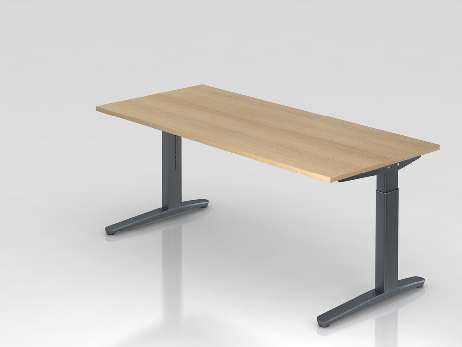 Hammerbacher | Schreibtisch C-Fuß 180x80cm Eiche / Graphit