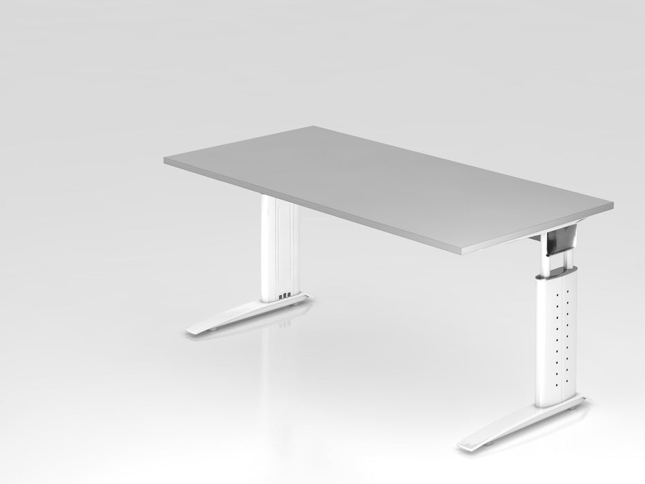 Hammerbacher | Schreibtisch C-Fuß 160x80cm Grau / Weiß