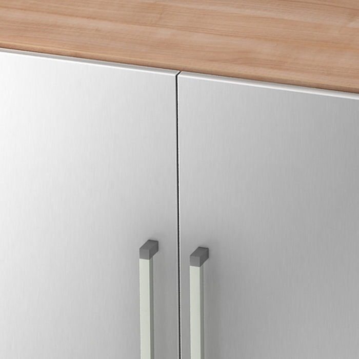 Hammerbacher | Schrank 3OH mit Sockelbl. CE Nussbaum / Silber