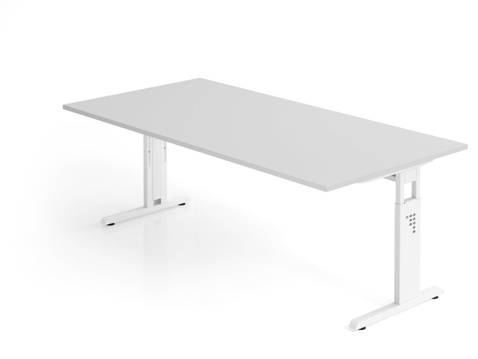 Hammerbacher | Schreibtisch C-Fuß 200x100cm Grau / Weiß