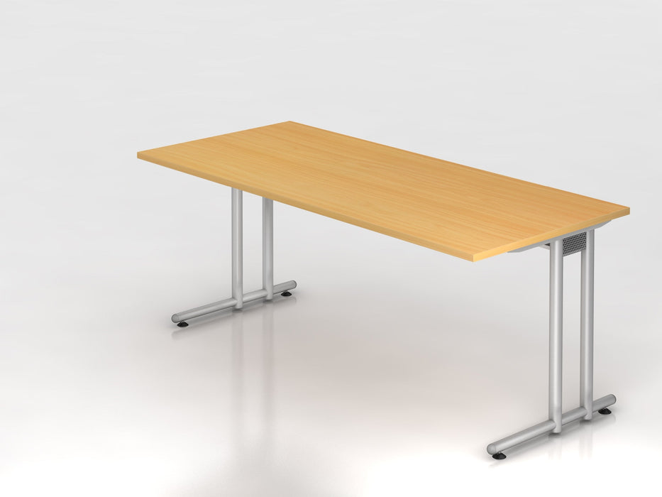 Hammerbacher | Schreibtisch C-Fuß 180x80cm Buche / Silber