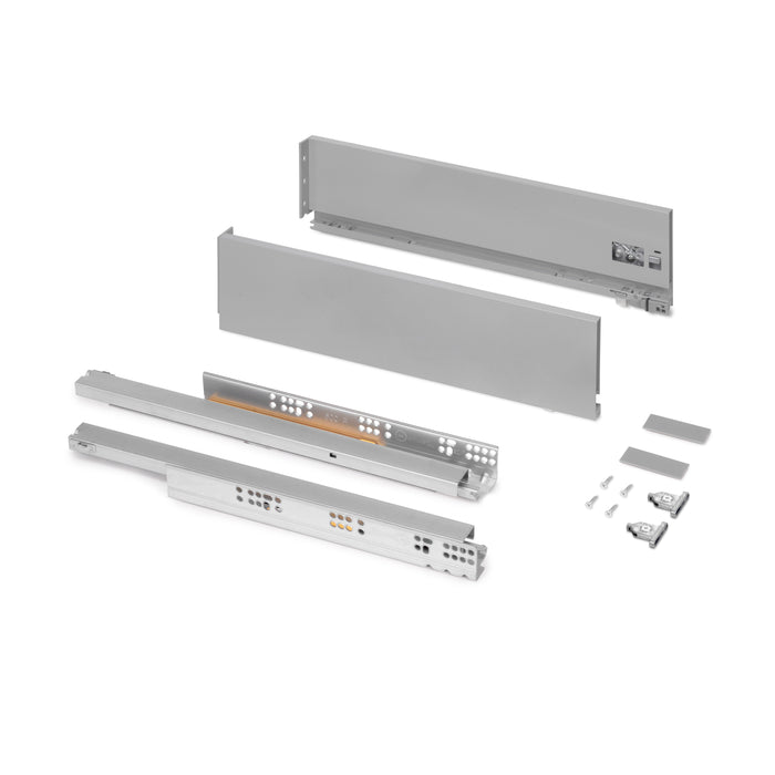 Aussenschublade Vertex 40Kg H 131mm, T 500mm, Stahl, Lackiert Grau