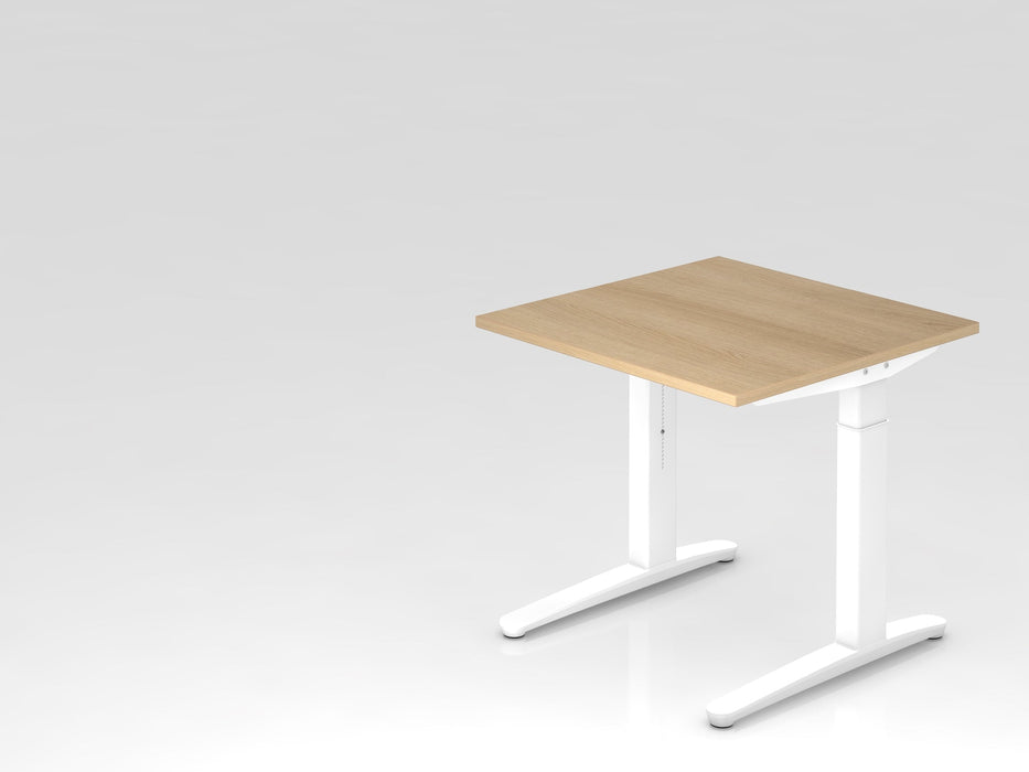 Hammerbacher | Schreibtisch C-Fuß 80x80cm Eiche / Weiß