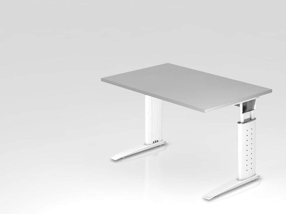 Hammerbacher | Schreibtisch C-Fuß 120x80cm Grau / Weiß