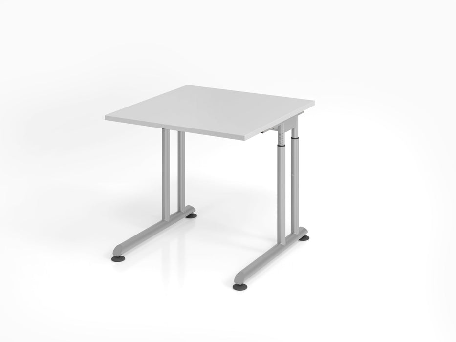 Hammerbacher | Schreibtisch C-Fuß 80x80cm Grau / Silber