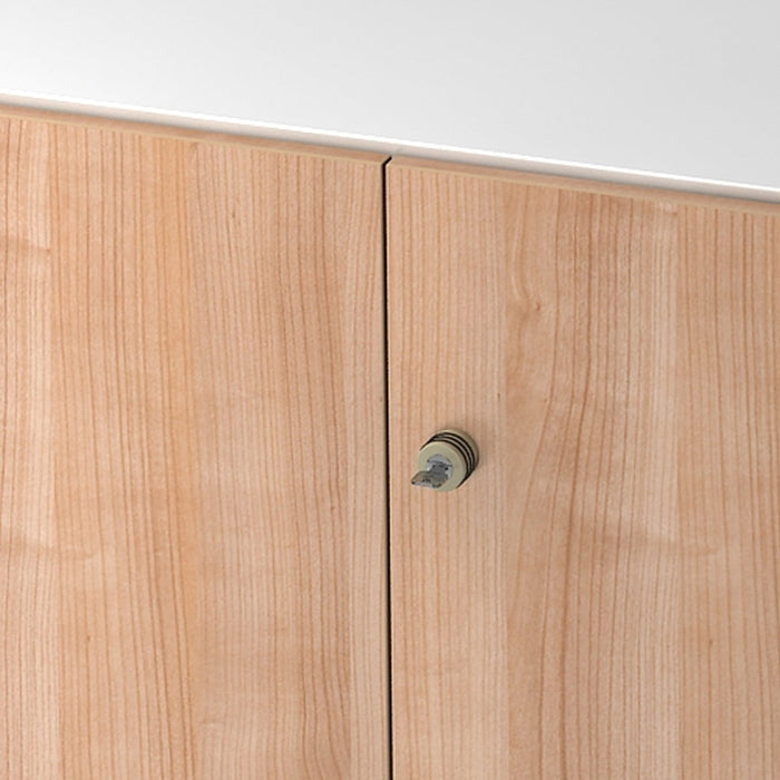 Hammerbacher | Schrank 3OH mit Sockelbl. SG Weiß / Nussbaum