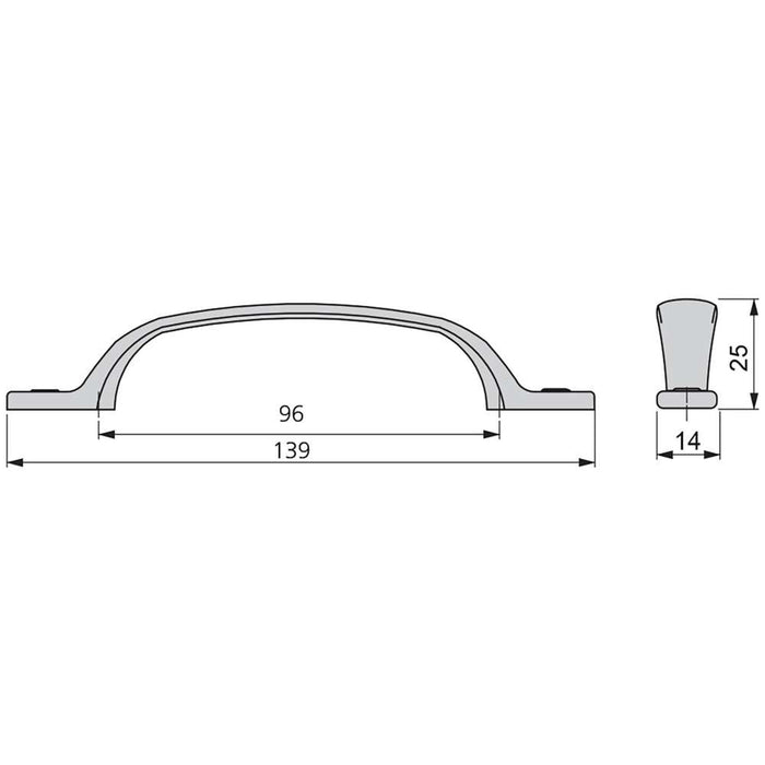 Lot von 20 Möbelgriffe Nairobi, L139mm, 96mm Achsenabstand, Zamak, Bronze