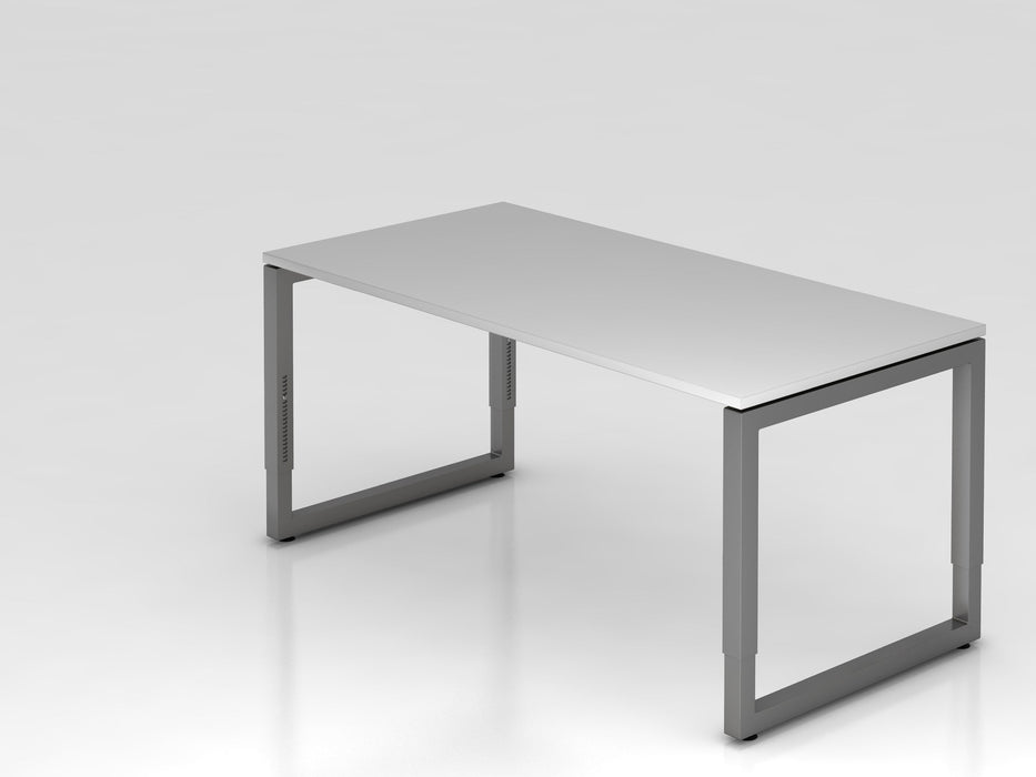 Hammerbacher | Schreibtisch O-Fuß eckig 160x80cm Grau / Graphit