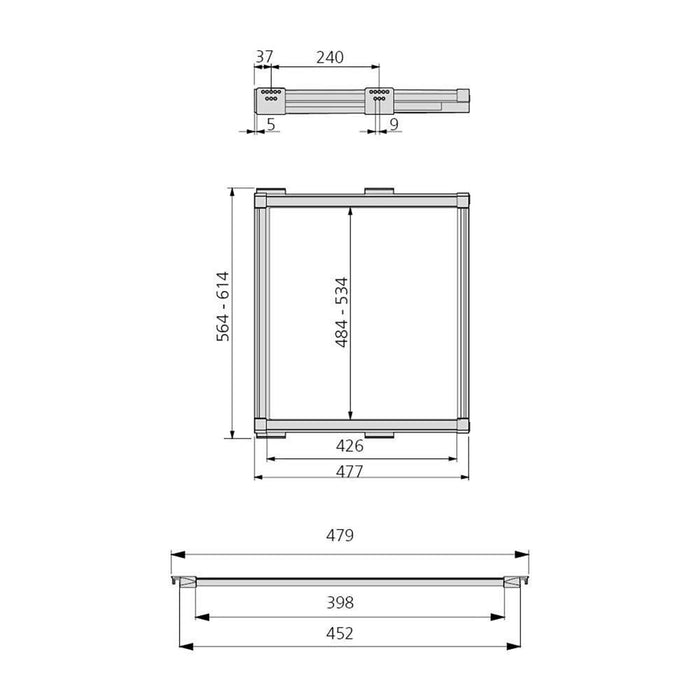 Set aus 7 Hosenträgern Gleitrahmen Mokkaschränke, sanftes Schließen, verstellbar, Modul 600mm, Aluminium Stahl, Farbe moka