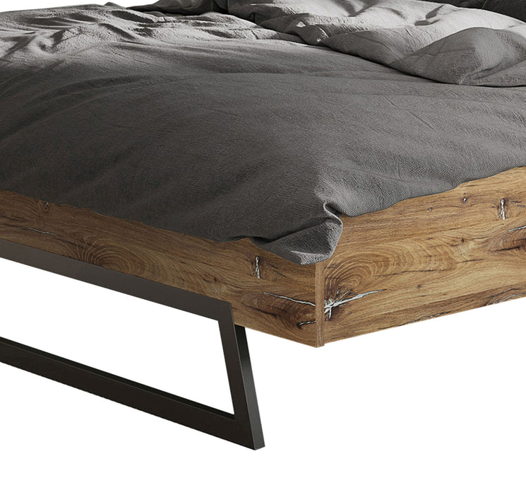 Hometrend | VENUSIA 16NX Bett |  160x200 3-teilig mit Nako-Set | inkl. LED | Flagstaff Eiche/Matera / Flagstaff Eiche