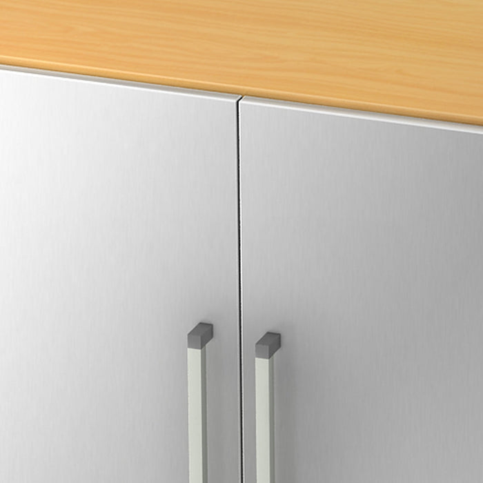 Hammerbacher | Schrank 3OH mit Sockelbl. CE Buche / Silber