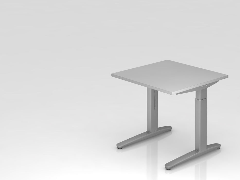 Hammerbacher | Schreibtisch C-Fuß 80x80cm Grau / Silber