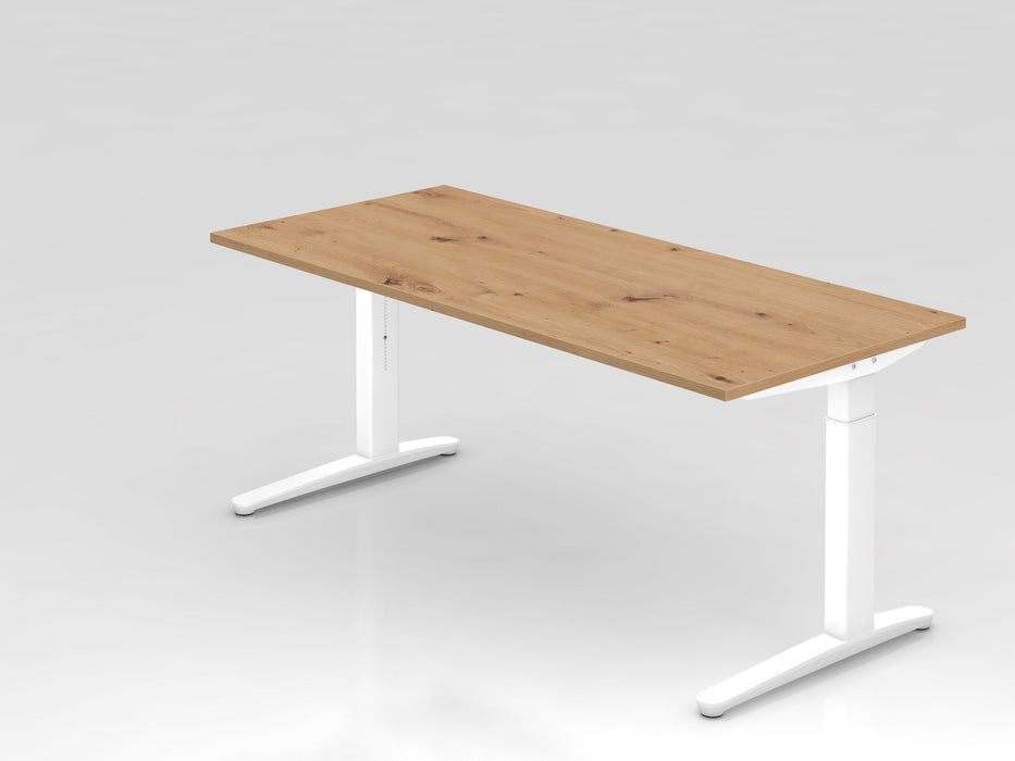 Hammerbacher | Schreibtisch C-Fuß 180x80cm Asteiche / Weiß