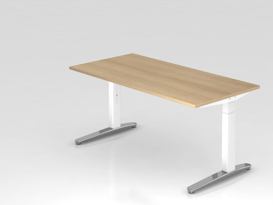 Hammerbacher | Schreibtisch C-Fuß 160x80cm Eiche / Weiß