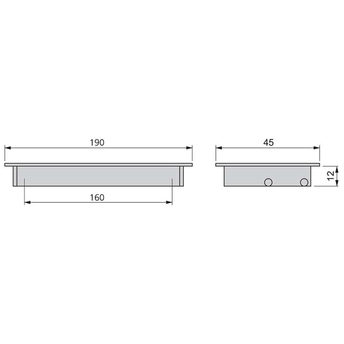 Lot von 20 Möbelgriffe Bologna, L190mm, 160mm Achsenabstand, Aluminium, matt eloxiert