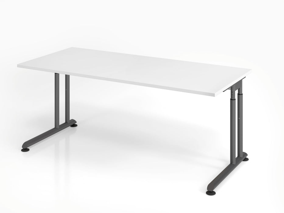 Hammerbacher | Schreibtisch C-Fuß 180x80cm Weiß / Graphit