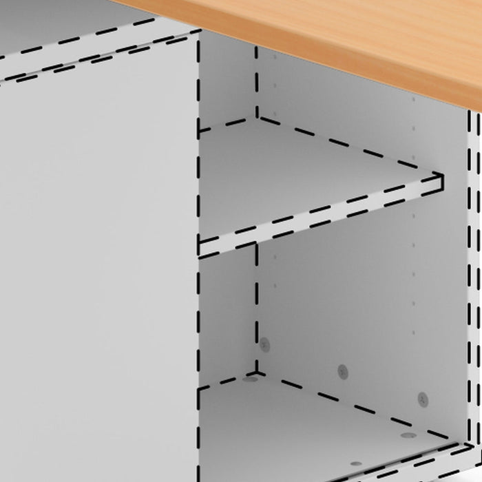 Hammerbacher | Anbauschreibtisch T-Fuß 180x80cm Buche / S