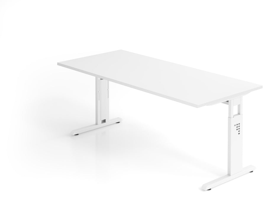 Hammerbacher | Schreibtisch C-Fuß 180x80cm Weiß / Weiß