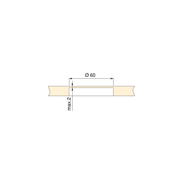 verstecktes kabelloses Handy-Ladegerät Airtop 2, D.60mm, 5V DC 2A (Qi-10W), Kunststoff, Schwarz