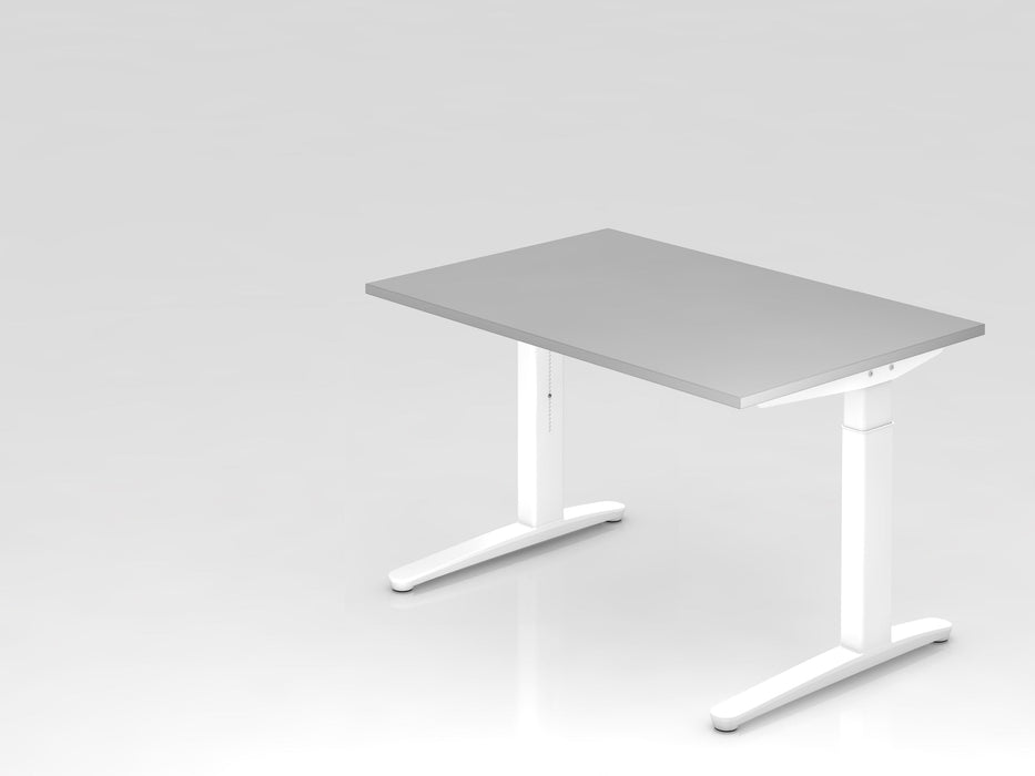 Hammerbacher | Schreibtisch C-Fuß 120x80cm Grau / Weiß