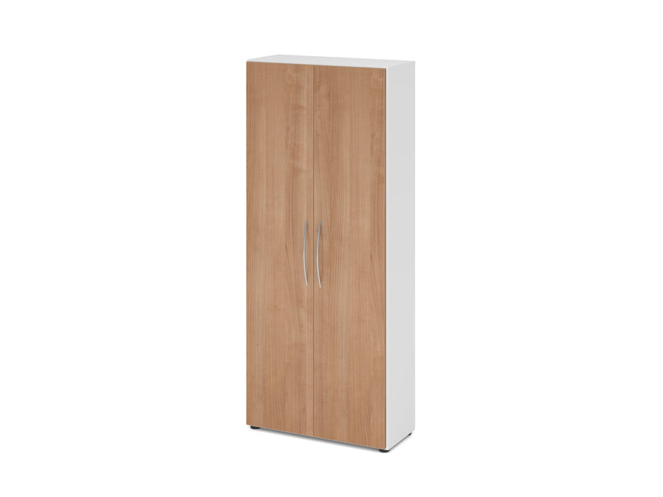 Hammerbacher | Schrank 5OH 34, 6cm tief BM Weiß / Nussbaum