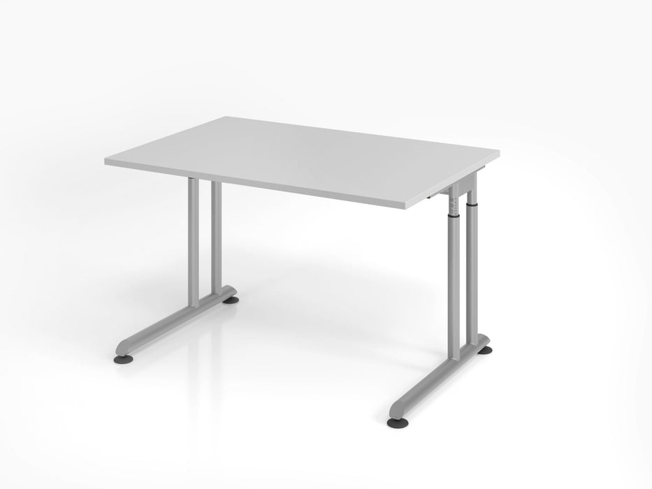 Hammerbacher | Schreibtisch C-Fuß 120x80cm Grau / Silber