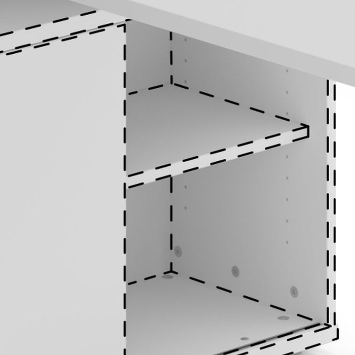 Hammerbacher | Anbauschreibtisch T-Fuß 160x80cm Grau / Weiß