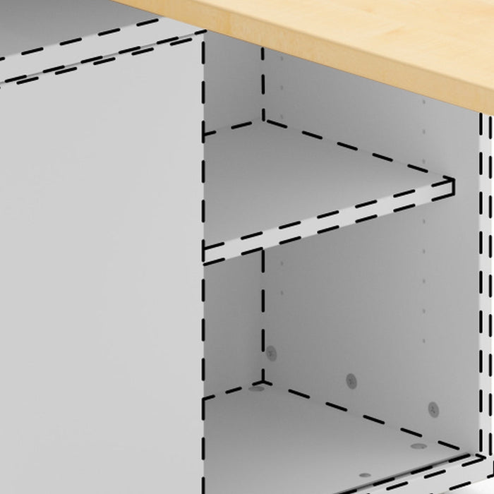 Hammerbacher | Anbauschreibtisch T-Fuß 180x80cm Ahorn / Weiß