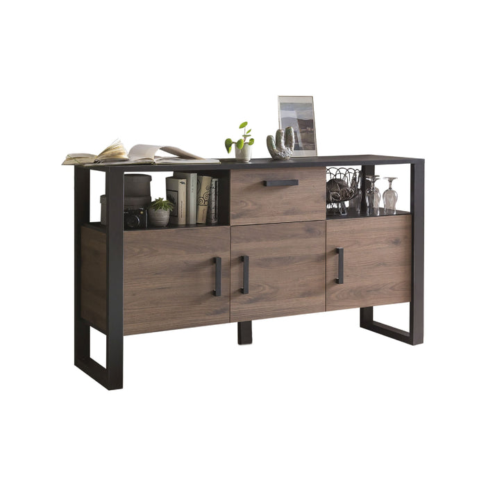 Hometrend | NORDI 084 Sideboard | Dekor Okapi Nuss / Schwarz-Okapi Nuss