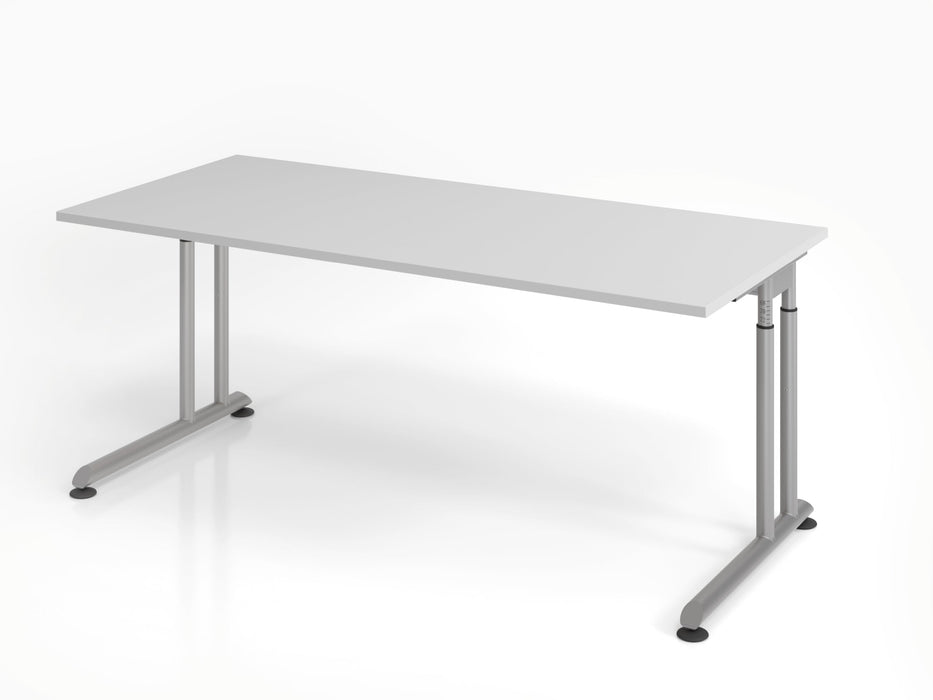 Hammerbacher | Schreibtisch C-Fuß 180x80cm Grau / Silber