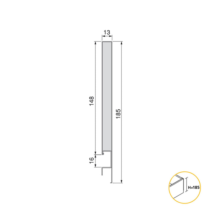 Außenschublade Concept 30Kg H 185mm, T 500mm, Stahl, Weiß lackiert