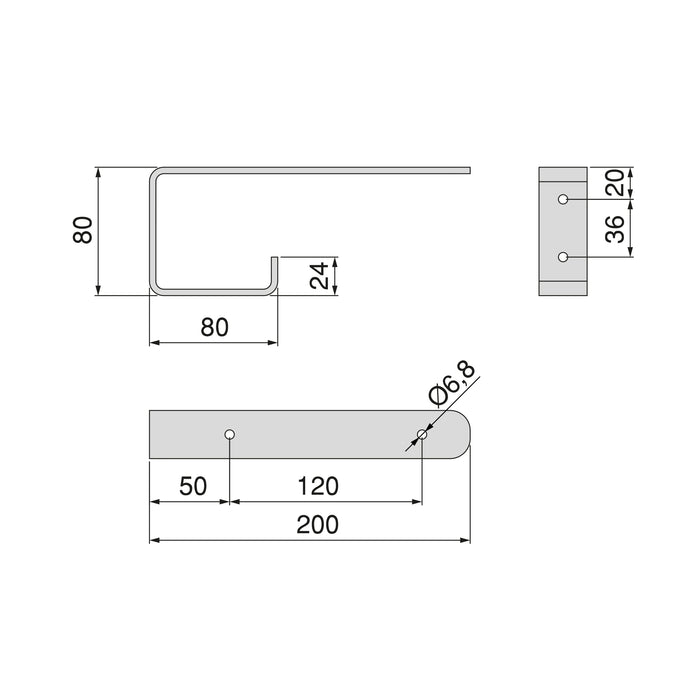 Satz träger-Set Regale in Holz Shelf integriertem Aufhänger, Stahl, Schwarz